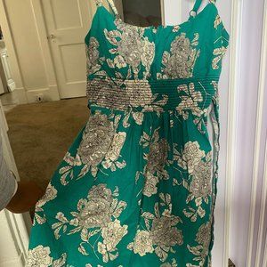 Green/ White Summer Dress Dressbarn 8